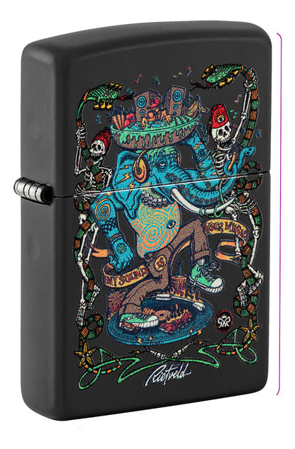 Encendedor Zippo Negro Mate Elefante Cod 48673