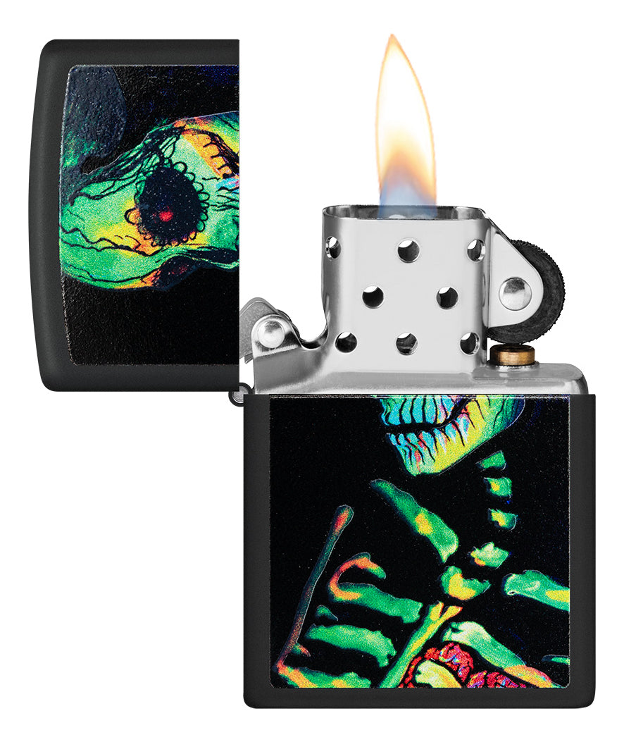 Encendedor Zippo Negro Mate Esqueleto Cod 48761