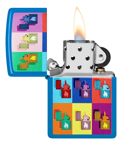 Encendedor Zippo Azul Mate Pop Art Cod 48722