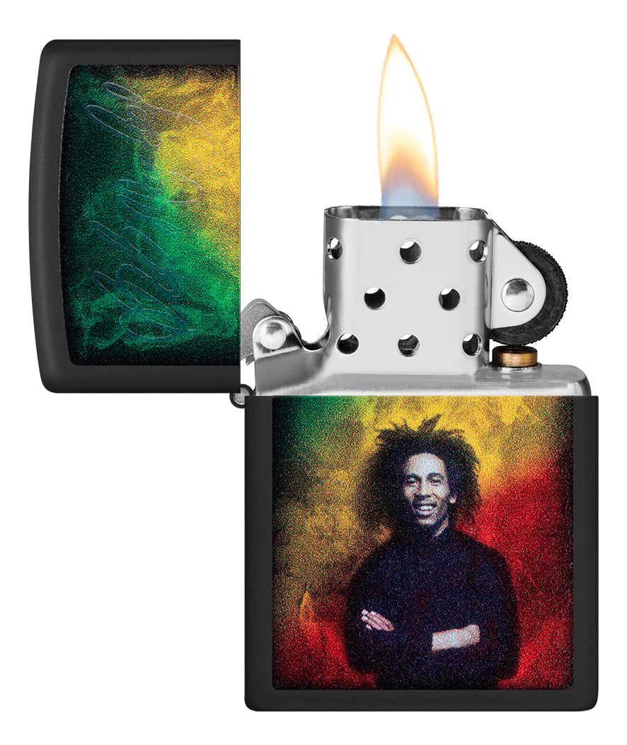 Encendedor Zippo Negro Mate Bob Marley Cod 48674