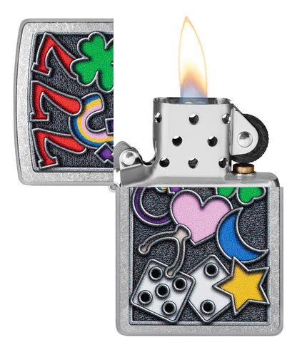 Encendedor Zippo Cromo Suerte 777 Cod 48682