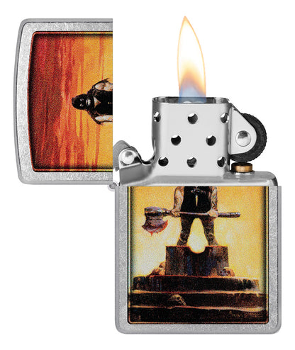 Encendedor Zippo Cromo Verdugo Hacha Cod 48556