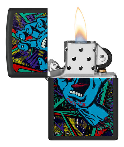 Encendedor Zippo Negro Mate Santa Cruz Cod 48415