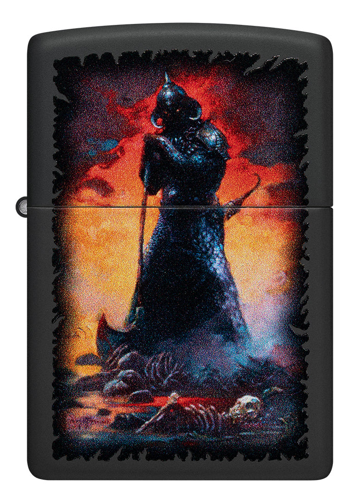 Encendedor Zippo Negro Mate Demonio Cod 48555