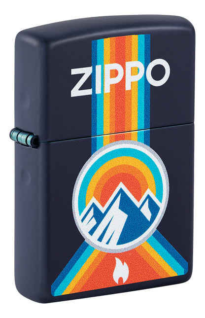 Encendedor Zippo Azul Mate Montaña Sol Cod 48639