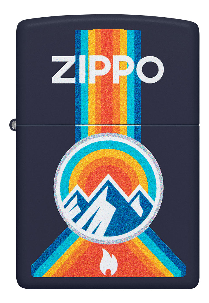 Encendedor Zippo Azul Mate Montaña Sol Cod 48639