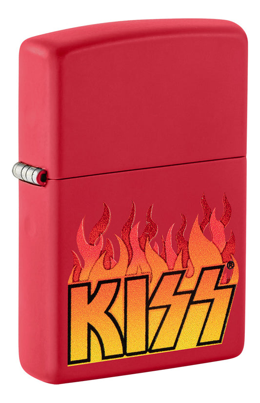 Encendedor Zippo Rojo Mate Kiss Llamas Cod 48642