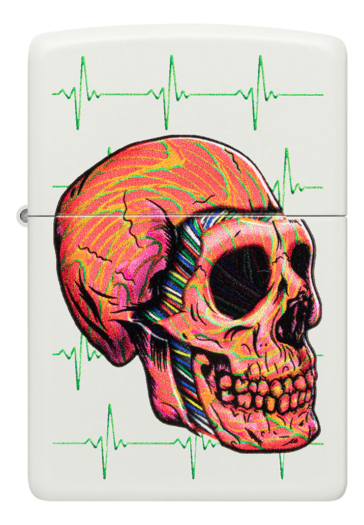 Encendedor Zippo Blanco Calavera Cod 48659