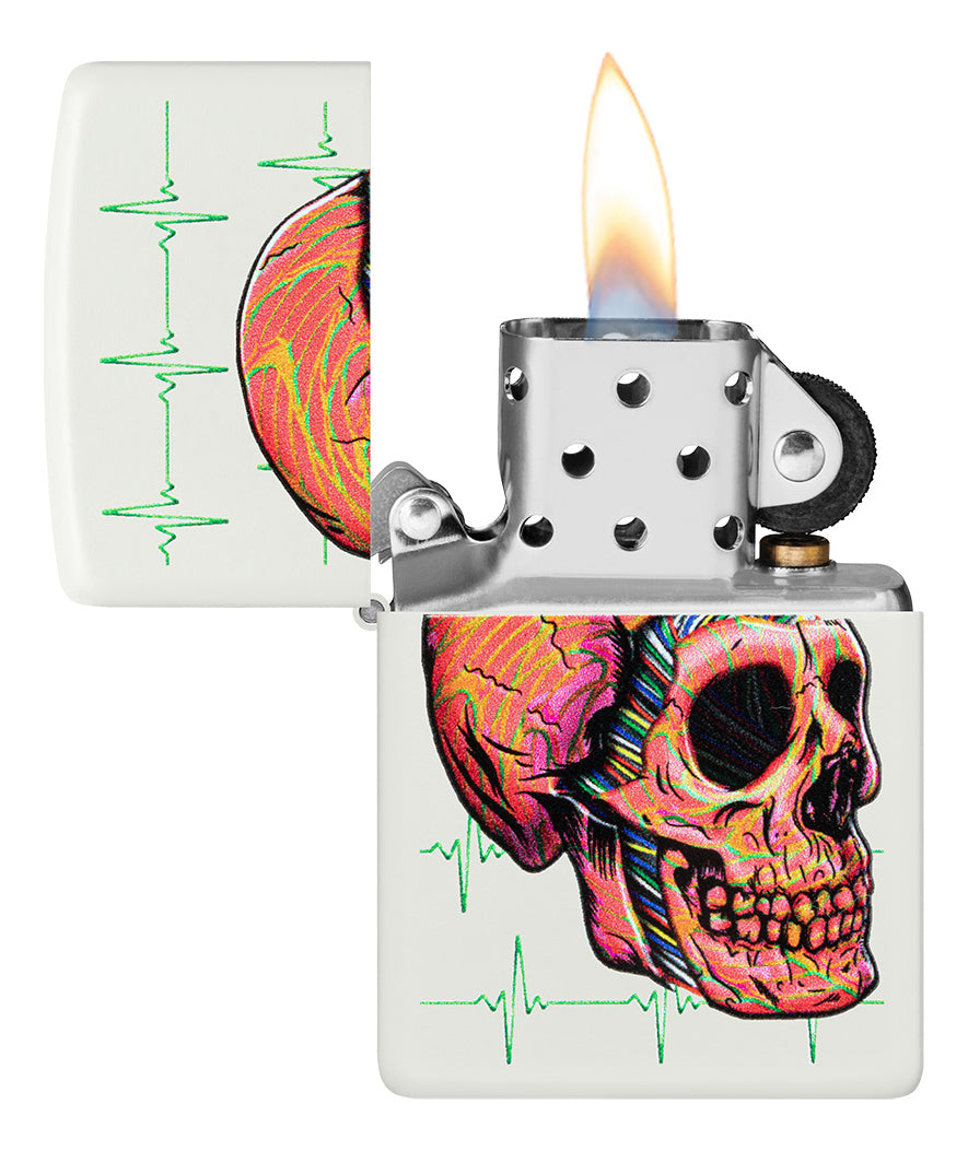 Encendedor Zippo Blanco Calavera Cod 48659