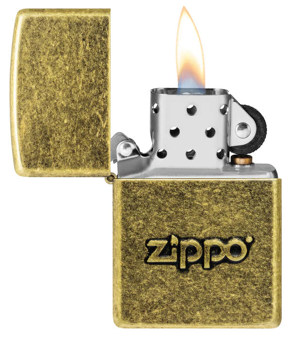 Encendedor Zippo Dorado Antiguo Con Logo Cod 28994