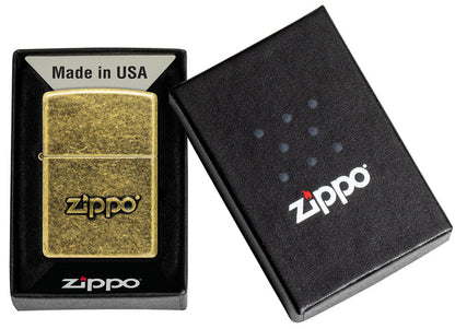 Encendedor Zippo Dorado Antiguo Con Logo Cod 28994