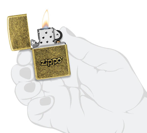 Encendedor Zippo Dorado Antiguo Con Logo Cod 28994