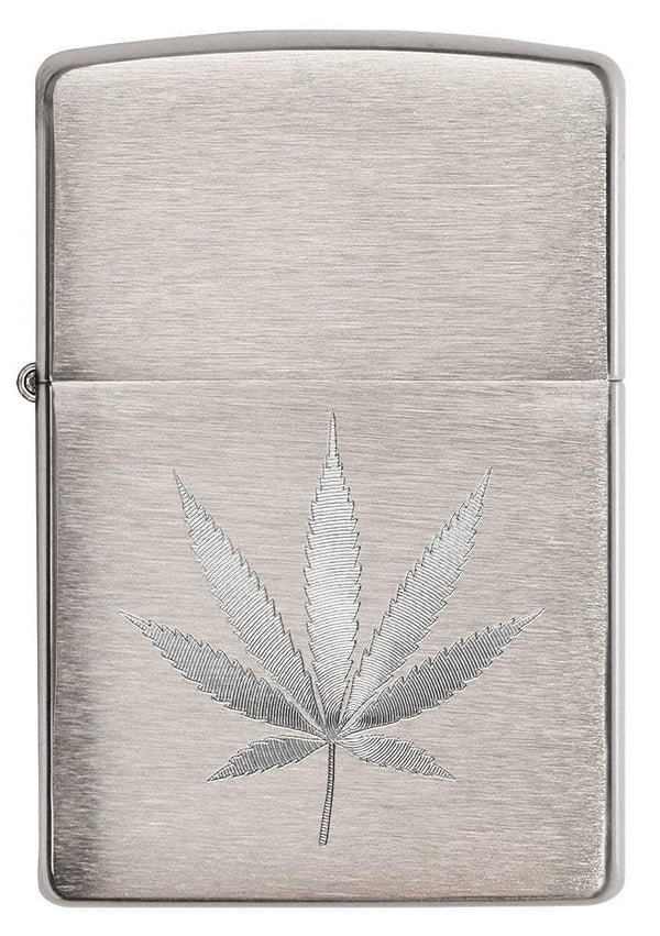 Encendedor Zippo Cromo Hoja Cannabis Cod 29587