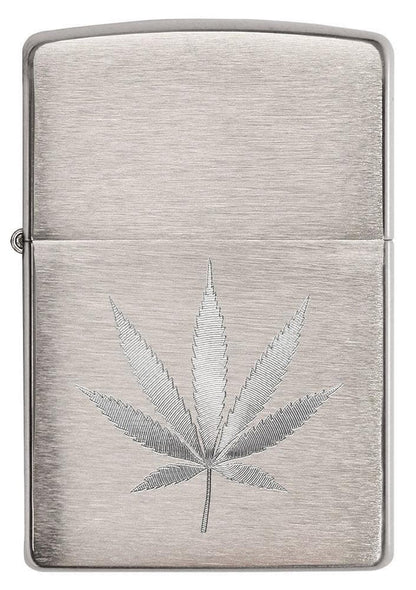 Encendedor Zippo Cromo Hoja Cannabis Cod 29587