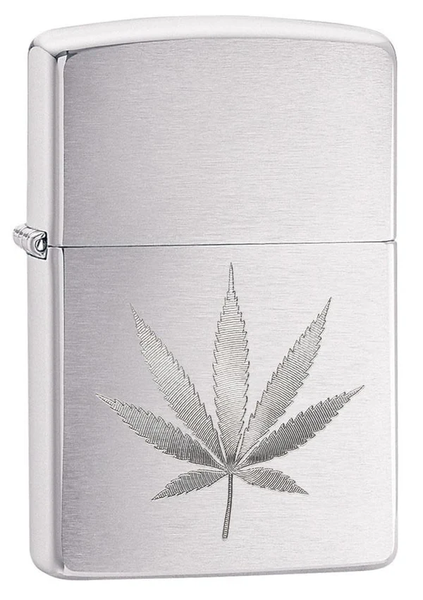 Encendedor Zippo Cromo Hoja Cannabis Cod 29587