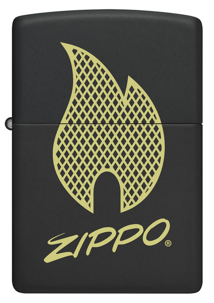 Encendedor Zippo Negro Mate Logo Cod 29686