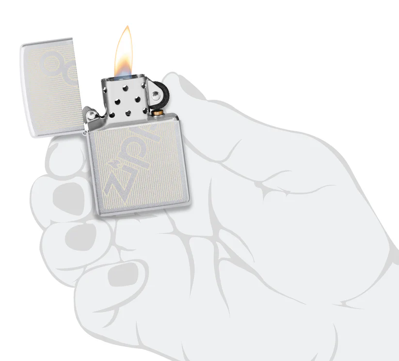 Encendedor Zippo Cromo Logo Rayas Cod 29701