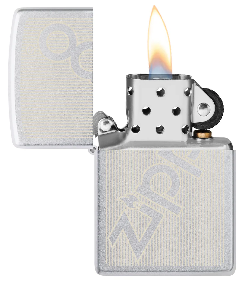 Encendedor Zippo Cromo Logo Rayas Cod 29701