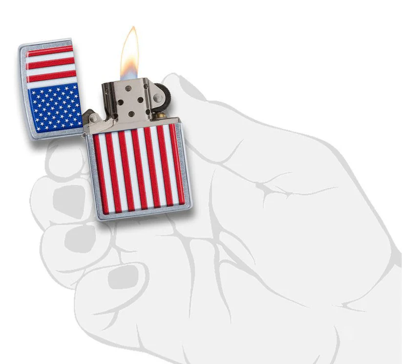 Encendedor Zippo Cromo Bandera Usa 29722