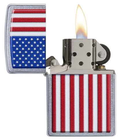 Encendedor Zippo Cromo Bandera Usa 29722