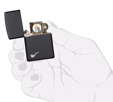Encendedor Zippo Para Pipa Negro Mate - Cod 218pl