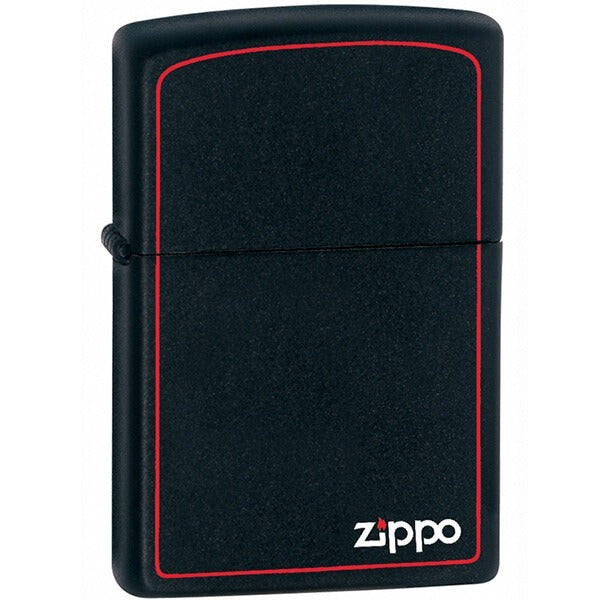 Encendedor Zippo Negro Mate/borde Rojo Con Logo - Cod 218zb