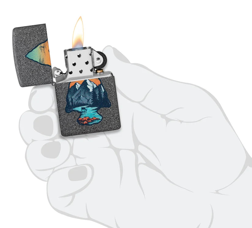 Encendedor Zippo Gris Piedra Montaña 46007