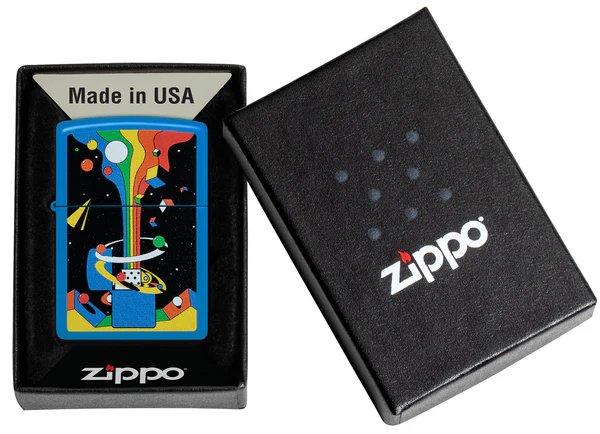 Encendedor Zippo Azul Retro Cosmico Cod 46155