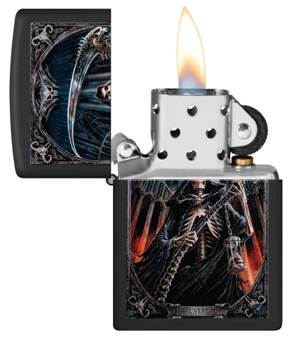 Encendedor Zippo Negro Mate La Muerte Cod 46164