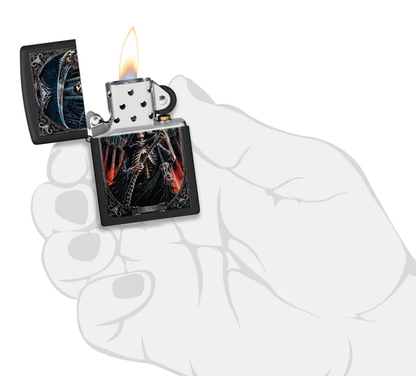 Encendedor Zippo Negro Mate La Muerte Cod 46164