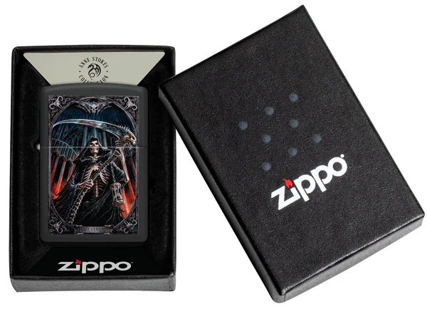 Encendedor Zippo Negro Mate La Muerte Cod 46164