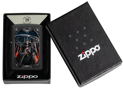 Encendedor Zippo Negro Mate La Muerte Cod 46164