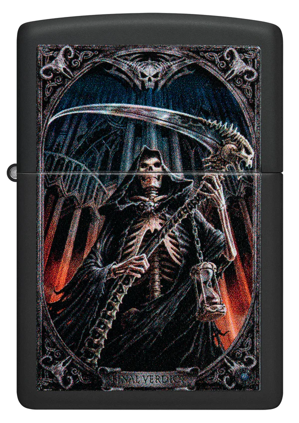 Encendedor Zippo Negro Mate La Muerte Cod 46164