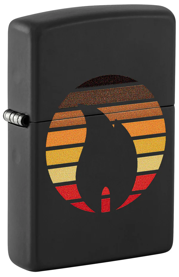 Encendedor Zippo Negro Mate Llama Colores Cod 46168