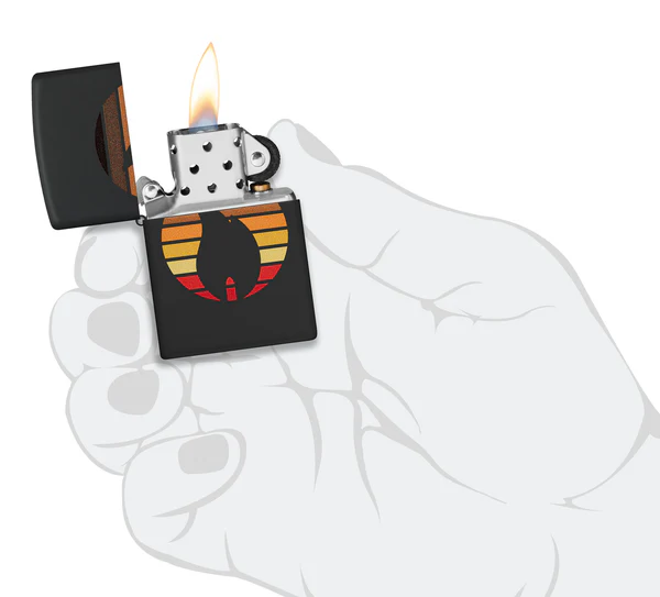 Encendedor Zippo Negro Mate Llama Colores Cod 46168