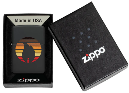 Encendedor Zippo Negro Mate Llama Colores Cod 46168