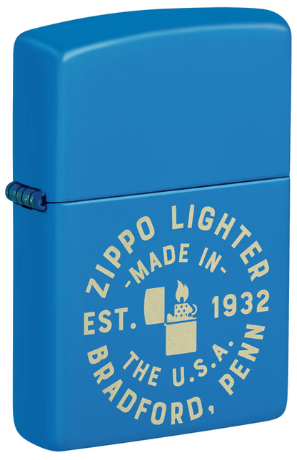 Encendedor Zippo Azul Mate Sello 1932 Cod 46173
