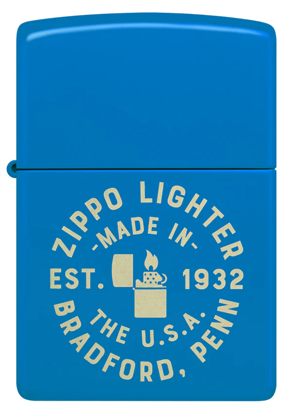 Encendedor Zippo Azul Mate Sello 1932 Cod 46173