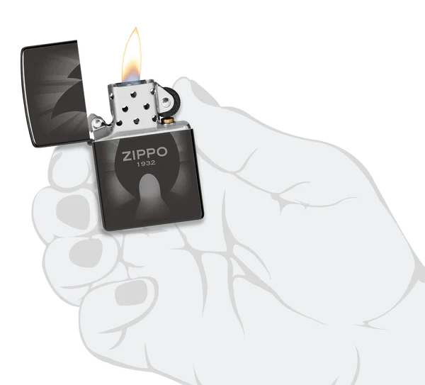 Encendedor Zippo Negro Espejo Llama 1932 Cod 46175