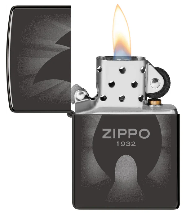 Encendedor Zippo Negro Espejo Llama 1932 Cod 46175