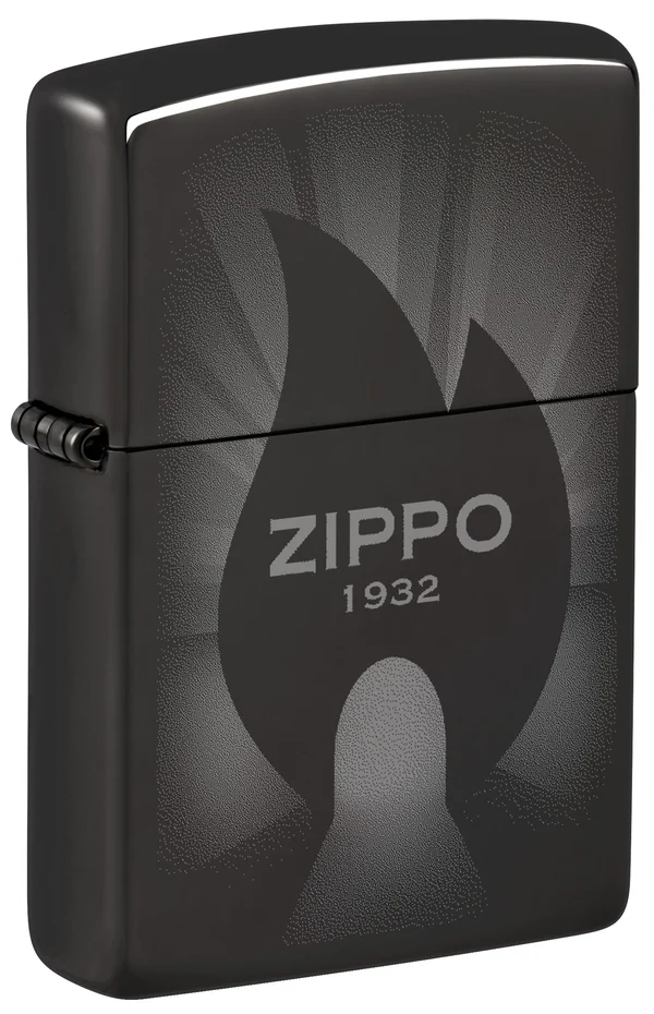 Encendedor Zippo Negro Espejo Llama 1932 Cod 46175
