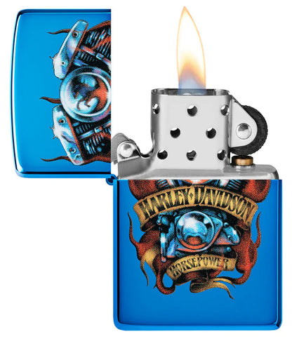 Encendedor Zippo Azul Harley Davidson Cod 46216