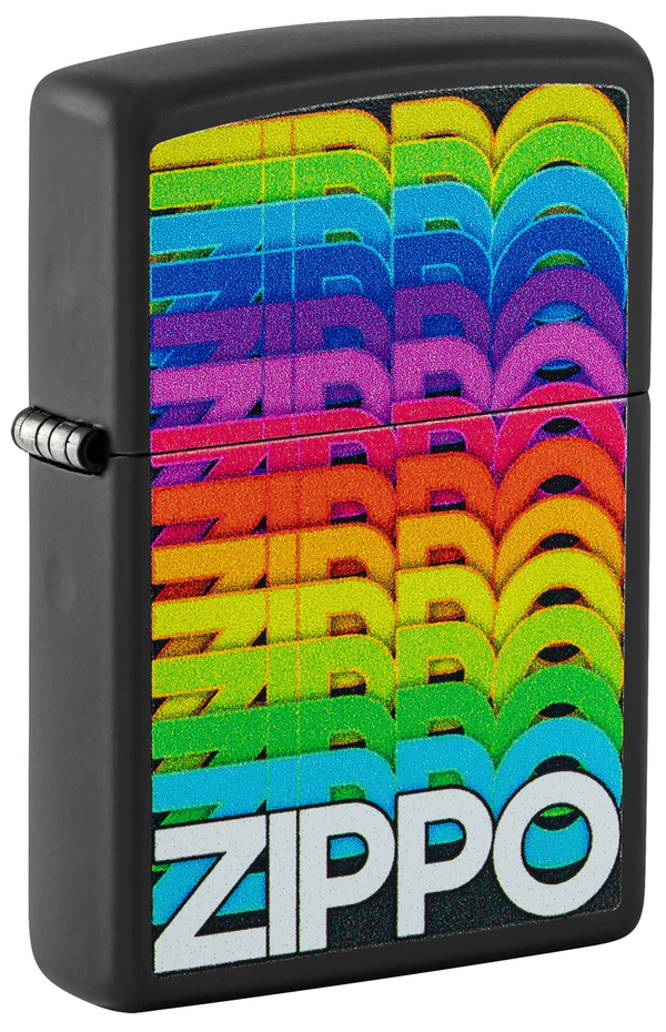 Encendedor Zippo Negro Logos Multicolor Cod 46234