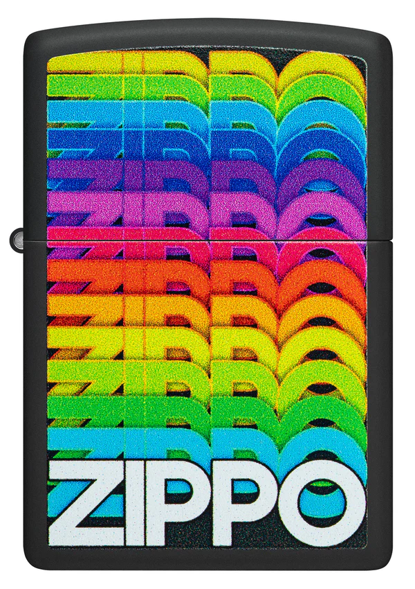 Encendedor Zippo Negro Logos Multicolor Cod 46234