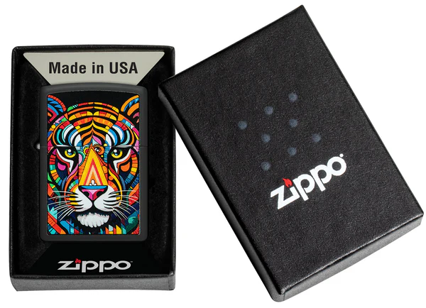 Encendedor Zippo Negro Tigre Multicolor Cod 46235