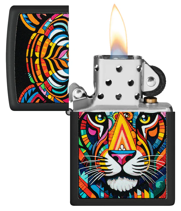Encendedor Zippo Negro Tigre Multicolor Cod 46235