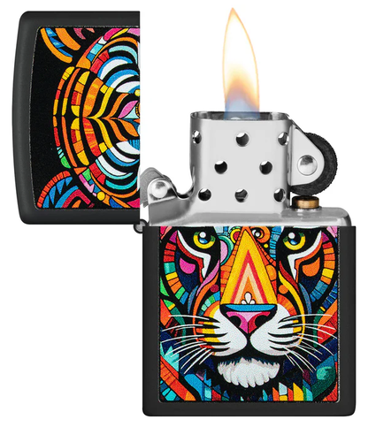Encendedor Zippo Negro Tigre Multicolor Cod 46235