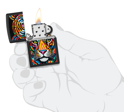 Encendedor Zippo Negro Tigre Multicolor Cod 46235
