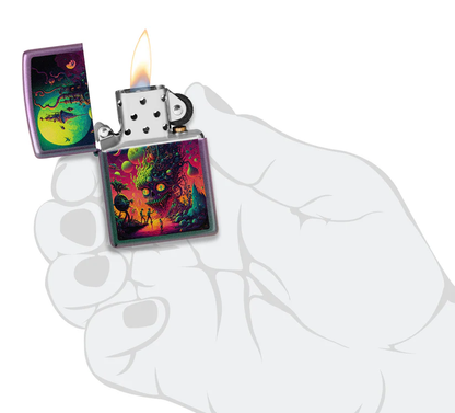 Encendedor Zippo Iridiscente Psicodélico Cod 46238