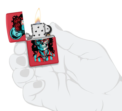 Encendedor Zippo Rojo Mate Zombie Apuesto Cod 46242